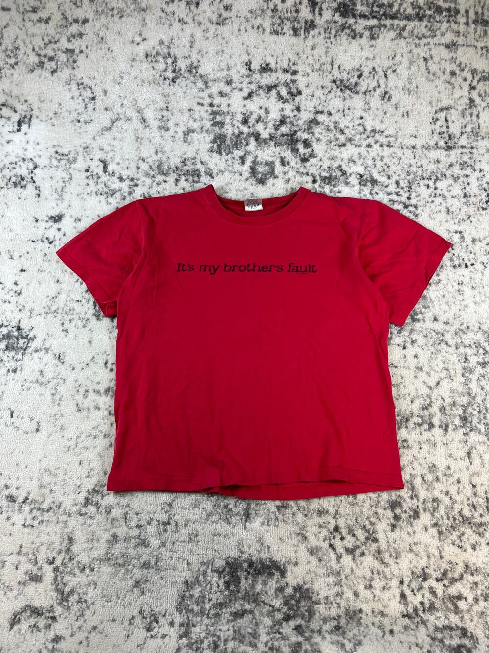 Vintage Cygnus T-Shirt Mens XL Red It's My Brothers Fault Sarcasm Sibling Y2K - Picture 1 of 6